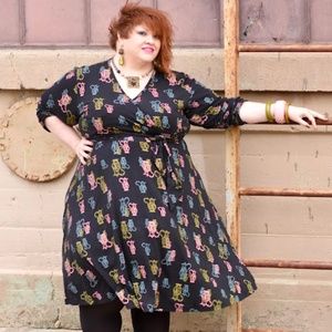 Effie's Heart Tea Print Dress, size 4x